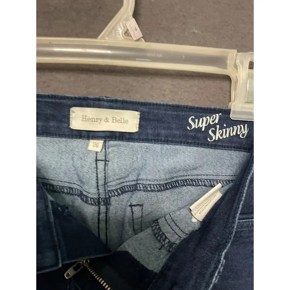 Henry & Belle Super Skinny Jeans Size 26 Dark Wash‎ Stretch Cotton Blend